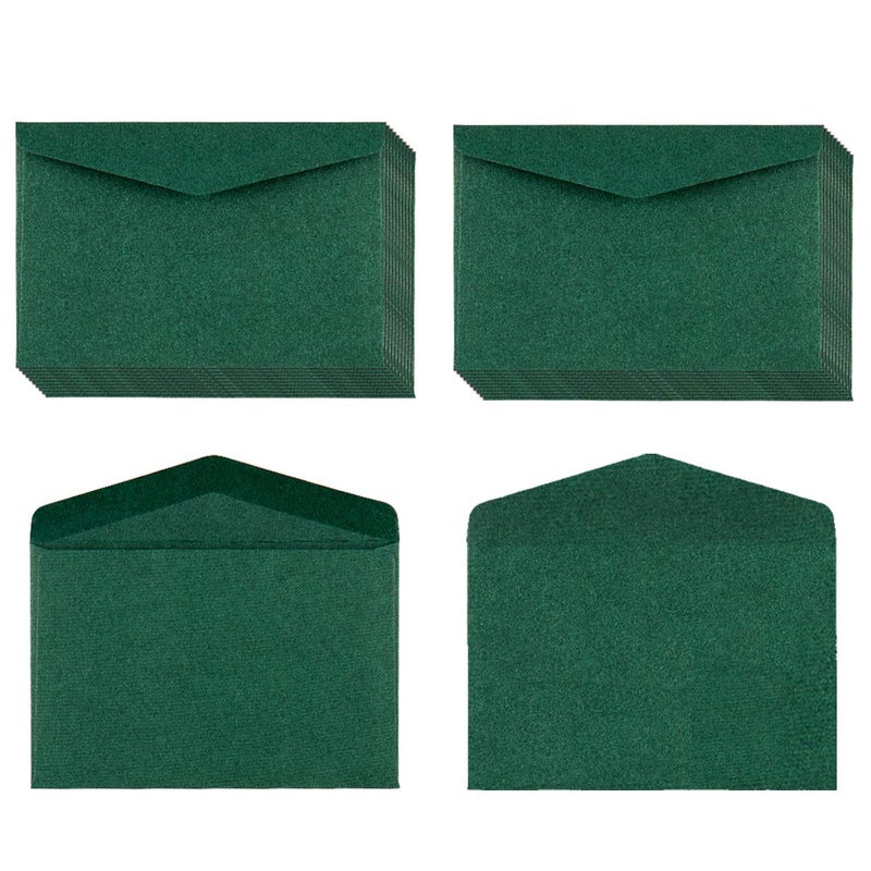 Homtable 120 Pack Mini Envelopes Christmas Red and Green Envelopes Self-Adhesive Kraft Paper Tiny Pockets for Holiday Small Gift Cards Invitations Business Notes(4.13"Ã—2.76") (Green) - Image 1